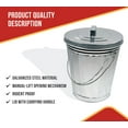 thumbnail image 2 of 2 Pack Galvanized Trash Can w/ Lid Ideal for Trailers - 4 Gallon Steel Mounted Small Outdoor Garbage Can for Home, Office, Bathroom, Kitchen - Fire and Heat Resistant, 2 of 9