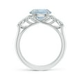 thumbnail image 2 of ANGARA Natural Round 2.3 ct Aquamarine Engagement Ring with Diamonds in 14K White Gold for Women (Size-9mm) | March Birthstone, Anniversary, Jewelry Gift for Women | Natural Aquamarine Ring, 2 of 10