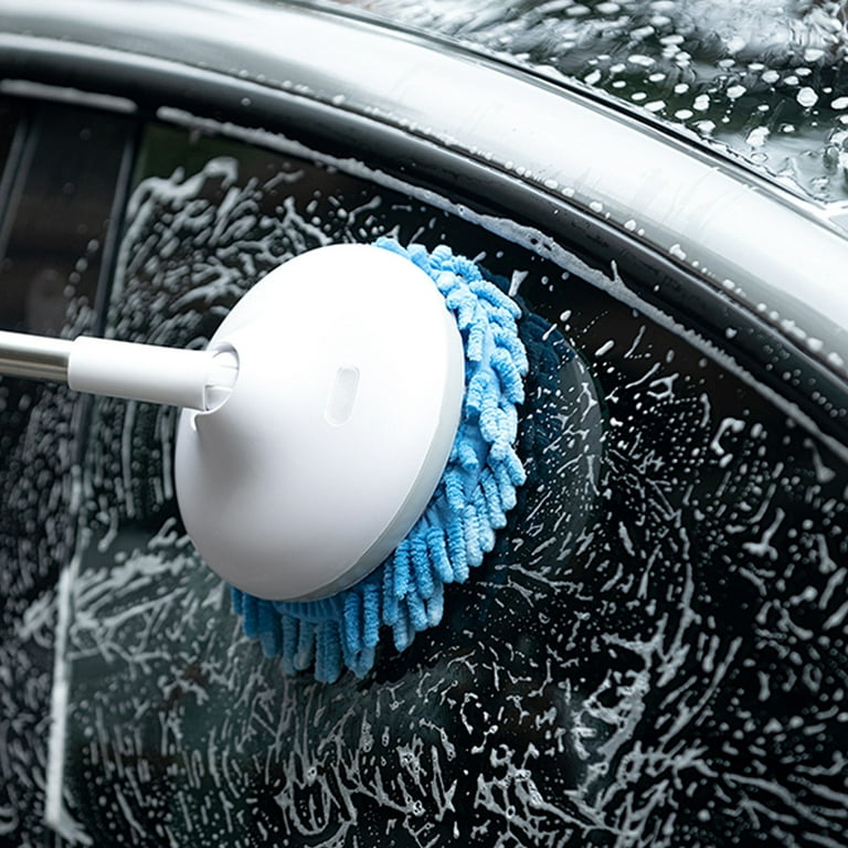 Cordless Electric Car Wash Mop Retractable Length Waterproof Brush for Car Home, Size: 172, White