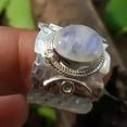 thumbnail image 3 of Natural Moonstone Ring, Wide Band Ring, Dainty Ring, 925 Sterling Silver Ring, Oval Shape Gemstone, Handmade Ring, Statement Ring Gift Item*, 3 of 7