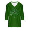 thumbnail image 4 of St Patricks Day Shirt Women Plus Size Funny 3/4 Sleeve Cute Saints Tops Shamrock Shirts Lucky Irish Shamrocks Outfit, 4 of 6