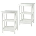 thumbnail image 1 of Costway 2 PC 3-tier Side Table Nightstand End Table W/ Baffles & Round Corners White, 1 of 10