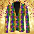 thumbnail image 2 of Mens Christmas Blazer Xmas Party Dinner Prom Printed Suit Jacket One Button Cotton Casual Sports Coats with Pockets, 2 of 3