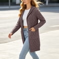 thumbnail image 7 of Lutiedan Womens Plus Size Hooded Cardigan Open front Cable Knit Sweater Coats Casual Warm Mid-Length Cardigan with Pockets S-5XL, 7 of 7