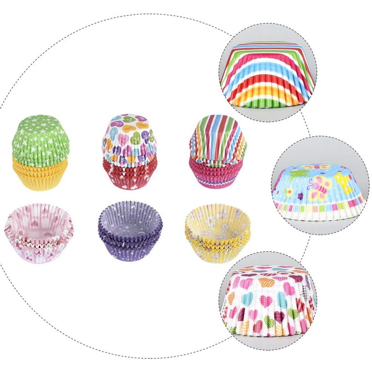 50-Pack Muffin Liners - Floral Watercolor Cupcake Wrappers Paper