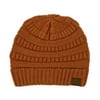 Trendy Warm Chunky Soft Stretch Cable Knit Beanie Skully, Snuggly Soft Rust Mix