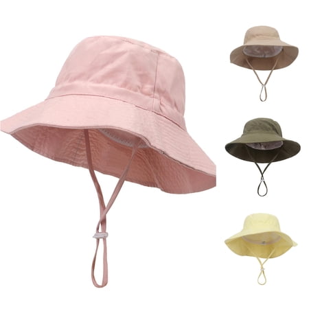 PMVFHDE Solid Color Casual Sun Protection Bucket Hat For Toddler Boys Girls Beach Play
