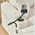 thumbnail image 5 of 55" Oversized Chaise Lounge Chair with Charging Station and Storage Ottoman, Comfy Corduroy Sleeper Chair with Cup Holder and Mobile Phone Stand, Reclining Chair for Living Room, Apartment, Beige, 5 of 9