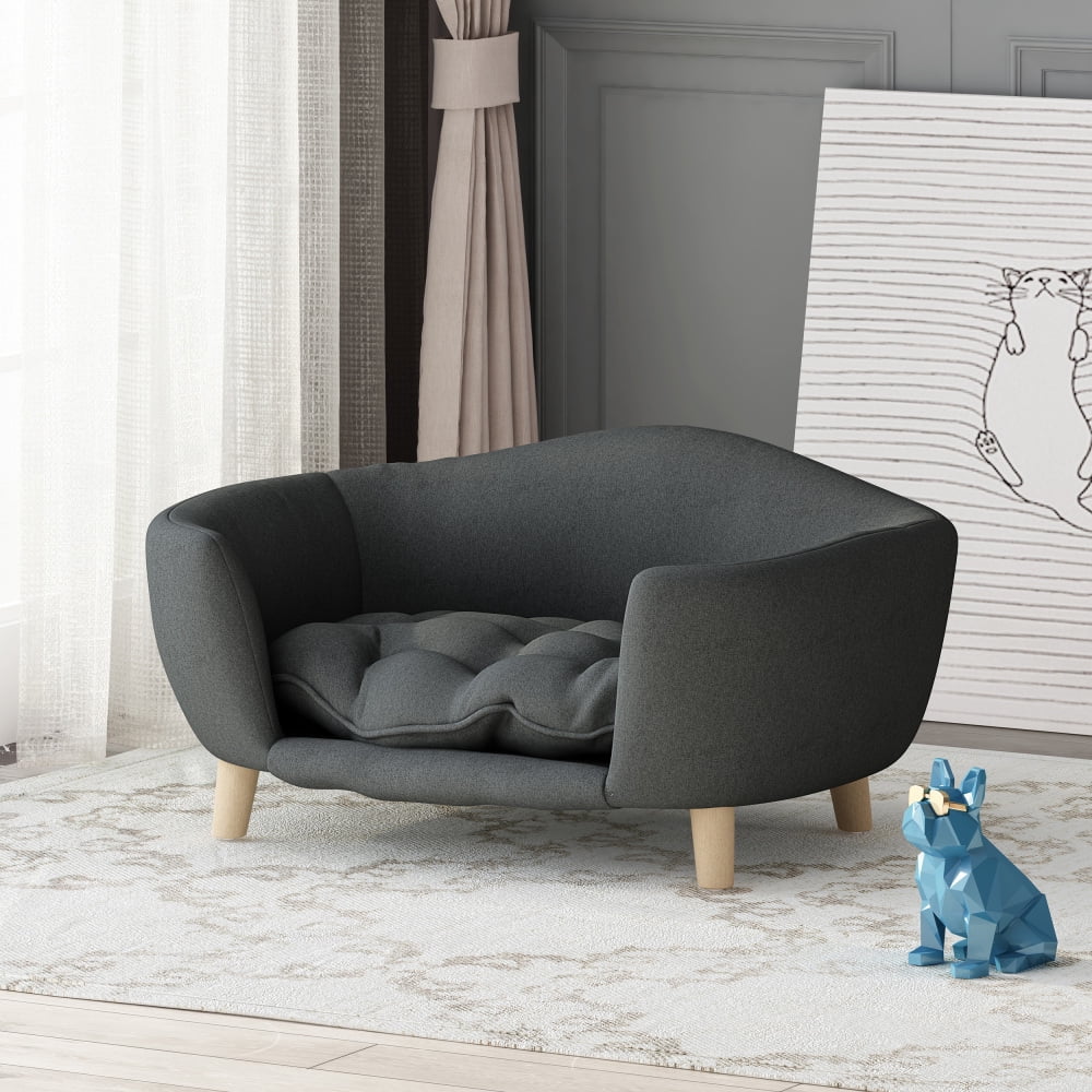 Premium Large Dog Sofa Bed Dog Couches Luxury Leather Dog Couches with Removable Washable Cushion Pet Outdoor Furniture
