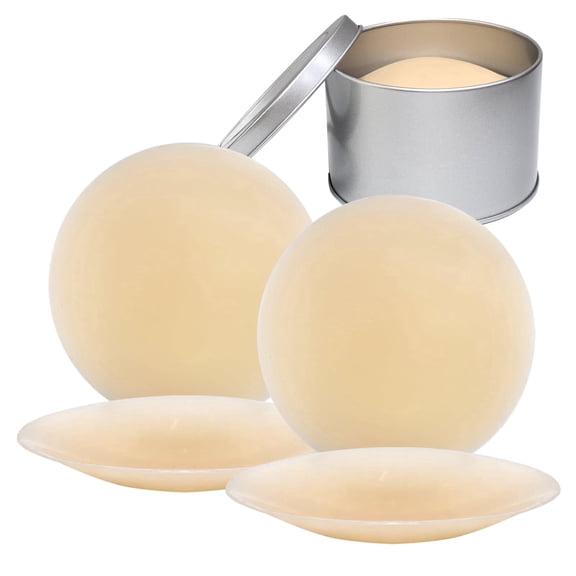 Nipple Covers 2 Pairs-Seamless Adhesive Silicone Nipple Pasties for Women Reusable, Sticky Breast Petals, Creme fit Cup A-C