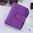 thumbnail image 1 of ITFABS Women's Short Leather Wallet Matte Surface Hasp Simple Bifold Small Handbag, 1 of 4