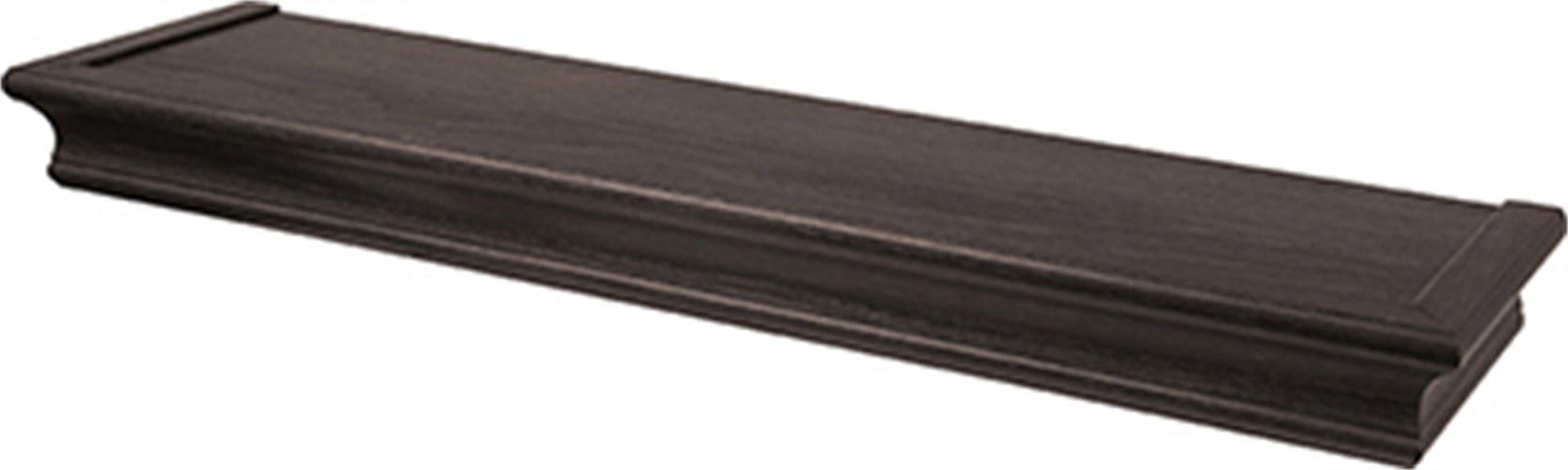 HIGH & MIGHTY Decorative 24" Floating Shelf Holds up to 20lbs, Easy Tool-Free Dry Wall Installation, Beveled, eCommerce Packaging, Espresso
