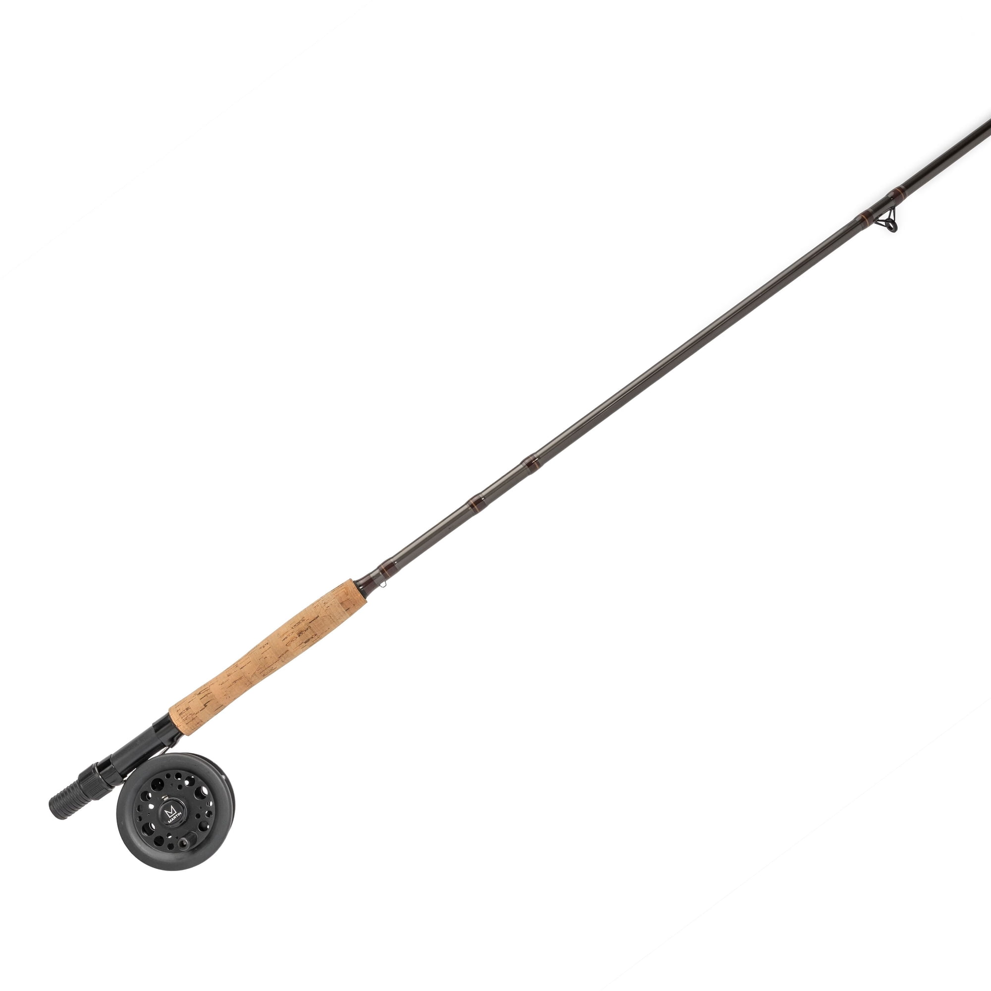 Martin Caddis Creek Fly Reel and Fishing Rod Combo 5/6-Weight 9-Foot 2-Piece Fiberglass Rod Brown