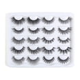thumbnail image 3 of Pestañas naturales, pestañas postizas, pestañas cortas, pestañas postizas de visón tenues, 10 pares de pestañas postizas, pestañas naturales gruesas mixtas, pegatinas de delineador de ojos., 3 of 5