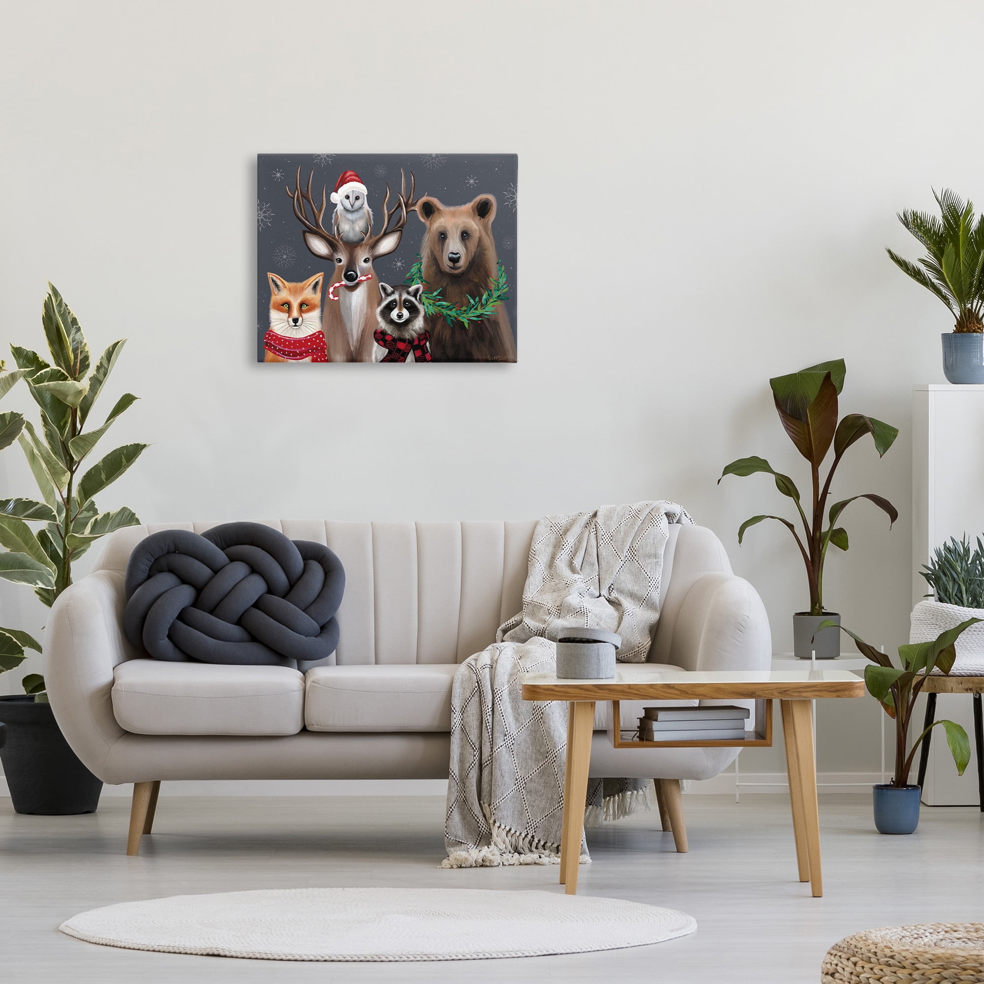 Stupell Industries Winter Woodland Animals Holiday Painting Gallery Wrapped Canvas Art Print Wall Art, 30 x 24