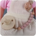 thumbnail image 3 of Productos para bebés, pinza para chupete de madera de haya para apaciguar al bebé, cuentas de silicona, pegamento para dientes molares, juguete, cadena anticaída, 3 of 6