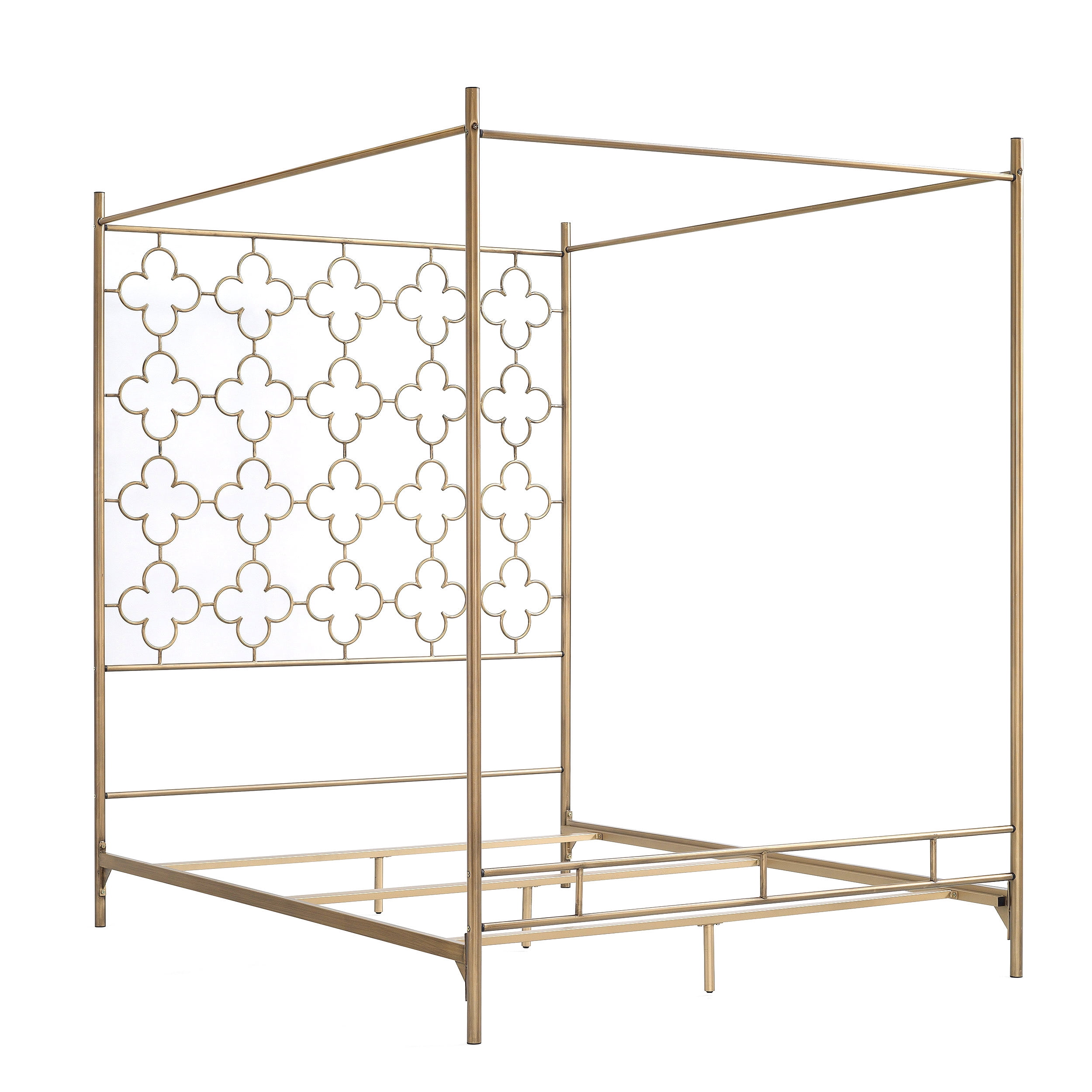 Retro Glitz Quatrefoil Queen Canopy Bed Com