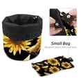 thumbnail image 4 of PhooArto Large Barrel Drawstring Makeup Bag, Golden Math Polygonal Sunflowers Pattern Travel Cosmetic Bag Portable Make Up Organizer Bag, 4 of 6