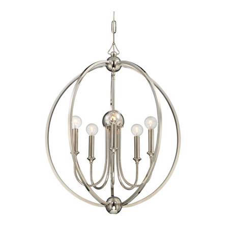 

World of Lighting WL206007 Chandeliers Polished Nickel Steel Mesa