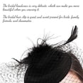 thumbnail image 4 of Qarigey Sombrero tocado para mujer, velo de malla de plumas, fiesta de té, boda, novia, pinza para el pelo, tocado para niñas y mujeres, azul Type3 NO3, 4 of 5