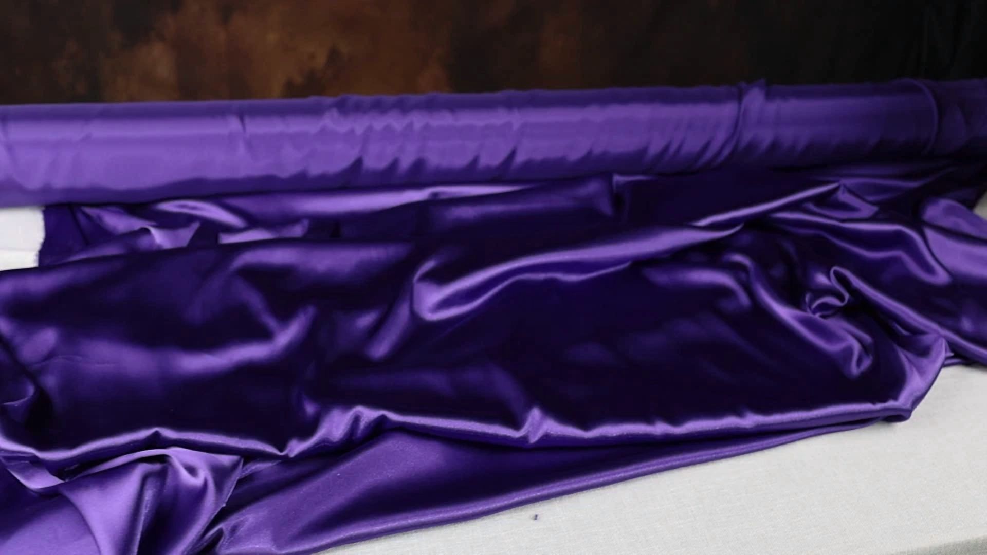 BUTTERFLY- Purple Satin Charmeuse Fabric By The Yard 658