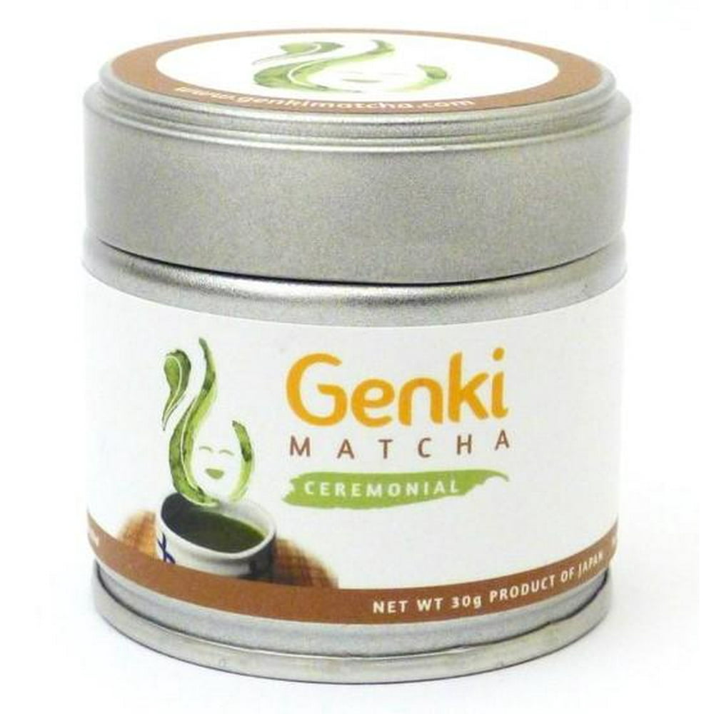 Genki Matcha Ceremonial Grade Matcha Green Tea, 30g Tin