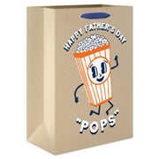 American Greetings 10" Medium Beige Father's Day Gift Bag, Cheerful Popcorn, Pops (1-Count)