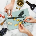 thumbnail image 5 of Black and White Cutting Board, Hummingbird with Hearts Tail and Swirled Feathers Monochrome Animal, Decorative Tempered Glass Cutting and Serving Board, Small Size, Black and White, by Ambesonne, 5 of 5