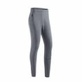 thumbnail image 4 of Women's Heated Pants High Elastic Waist Solid Color Leggings Plus Size Heating Thermal Slim Winter Trousers (XL, Gray), 4 of 6