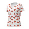 thumbnail image 2 of Naloa Hand Drawn Watermelon Print T-Shirts Short Sleeve V Neck Tees for Women Fashion Tops Trendy Lightweight Soft Casual Summer Outfits Clothes, 2 of 5