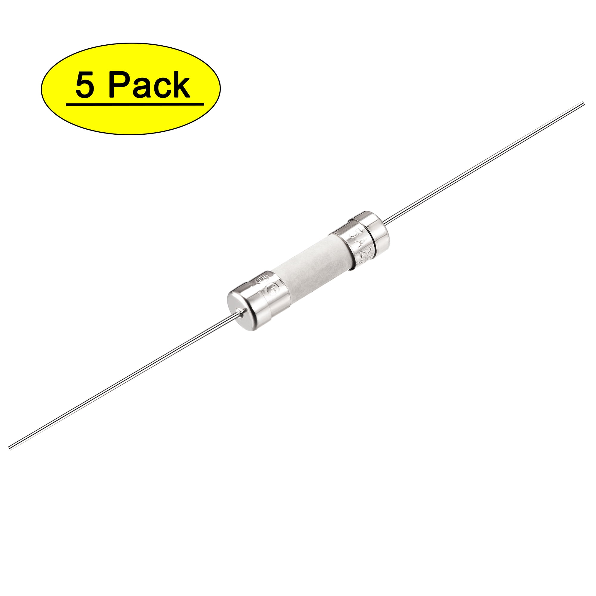 Fast Blow Fuse Lead Wire Ceramic Fuses 5mm x 20mm 250V F5A 95mm Length