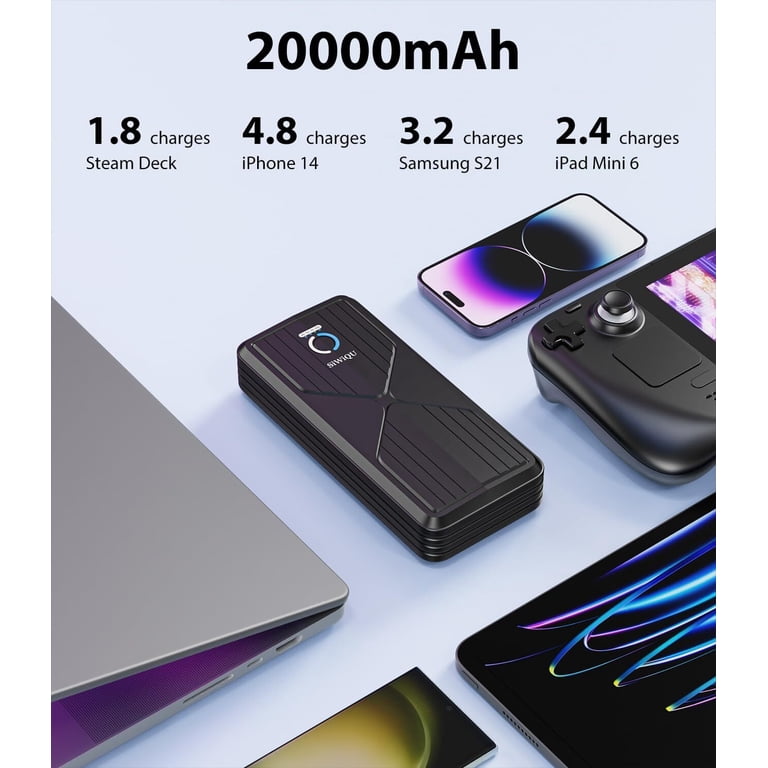 Portable Power Bank Compatible with Steam Deck, 20000mAh