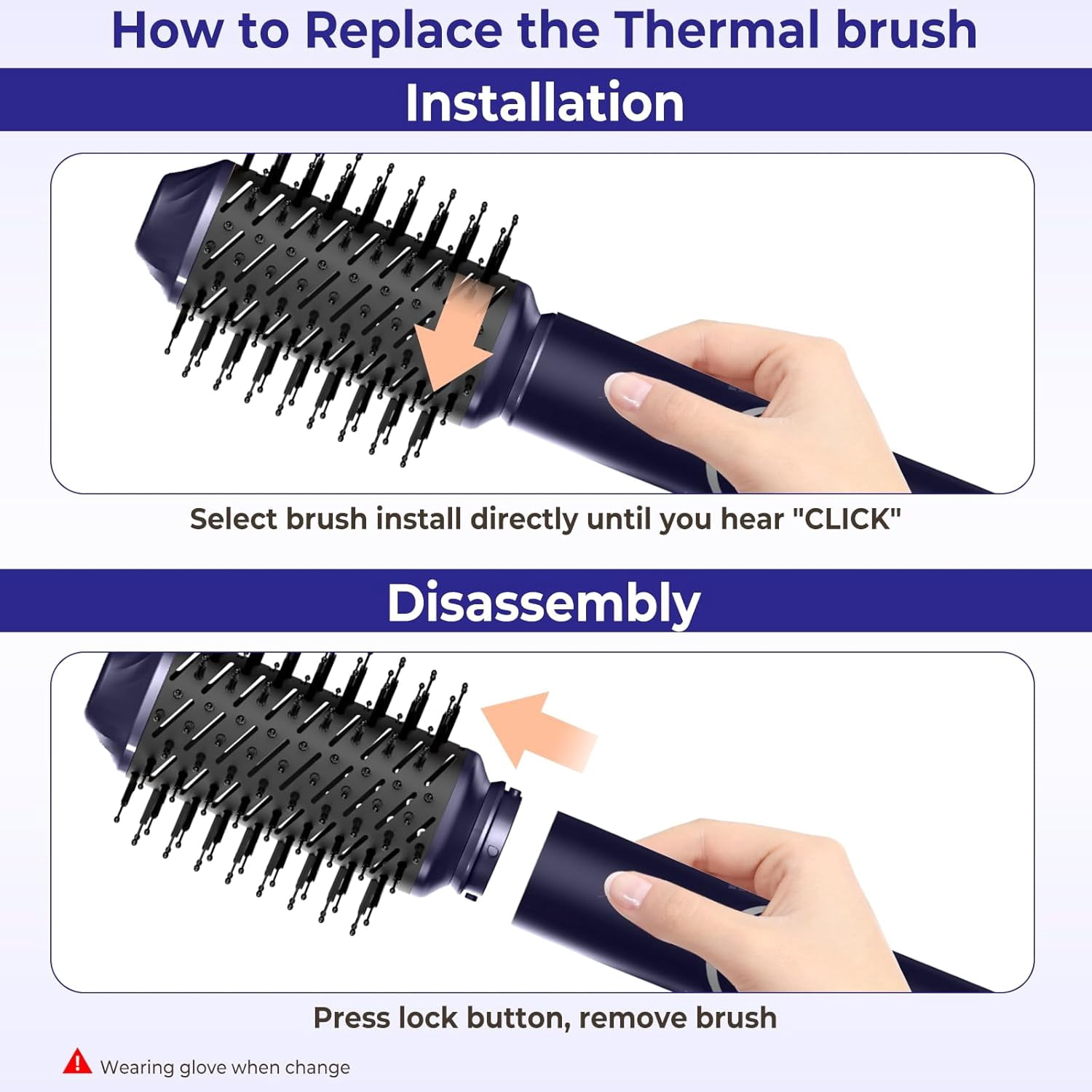 Foldable Blow Dryer Brush with Wrap Curler, 6 in 1 Hair Dryer Brush, Detachable Air Hair Styler Curling, Drying,Volumizing, Straightening, Negative Ionic Hair Dryer with Diffuser, Hair Styling Tools