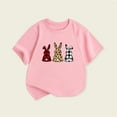 thumbnail image 2 of LUOGENLI Summer Tops for Girls 10-12 Crop Summer New Children's Clothing Fashion Girls Short Sleeve T Shirt Easter Bunny Printed Round Neck ChildT Shirt Girls Summer Tops Size 8 0-2 Years, 2 of 6