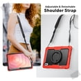 thumbnail image 5 of Case for Samsung Galaxy Tab S11 Ultra 14.6 inch 2025, 360 Rotating Stand Handle Pencil Holder Shoulder Strap Heavy Duty Shockproof Cover, Red, 5 of 7