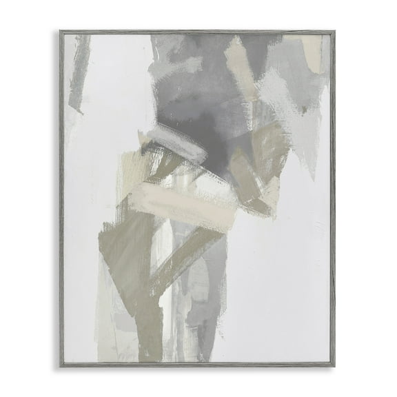 Stupell Industries Elegant Grey & Beige Streaks Abstract Painting Gray Framed Art Print Wall Art, 11 x 14