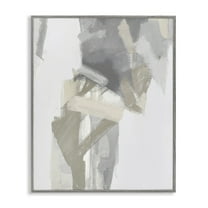 Stupell Industries Elegant Grey & Beige Streaks Abstract Painting Gray Framed Art Print Wall Art, 11 x 14