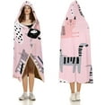 thumbnail image 3 of Cloak Hooded Blanket Wearable Blanket Cartoon Cat Lightweight Super Cozy Soft Fleece Throw Blankets Hoodie, 3 of 6