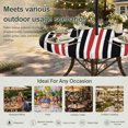 thumbnail image 6 of Round Outdoor Tablecloth with Umbrella Hole and Zipper, Red Black Stripe Tablecloth with Elastic Waterproof, Farmhouse Minimalist Striped Patio Table Covers for 31" - 35" Picnic Pool Tables, 6 of 9