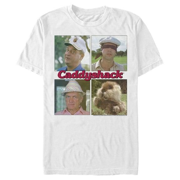 Men's Caddyshack Character Portraits  Graphic Tee White 2X Large