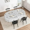thumbnail image 4 of Oval Tablecloth -54x72 Inch,Retro Mid-Century Modern Tablecloth Simple Geometric Table Cover Understated Decoration, Black and White Tablecloth Suitable for Home, Kitchen, 4 of 6