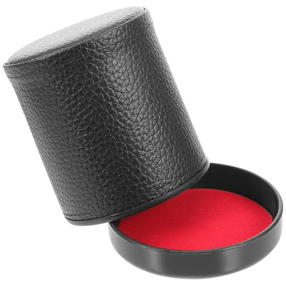 Mictong Dice Cup with Cover Silent Roll Dice Cup Exquisite Dice Cup, Suitable for Family Dice Games and Party Dice Games, Black and Red, 1-piece set