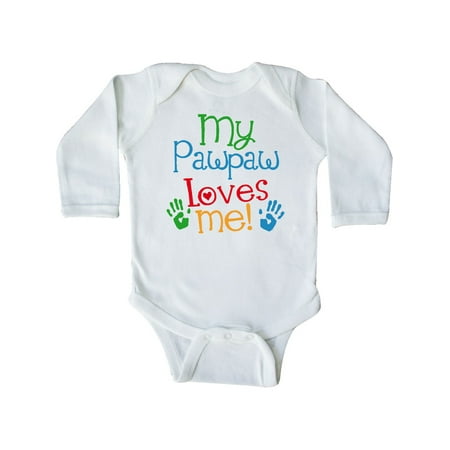 

Inktastic My Pawpaw Loves Me Gift Gift Baby Boy or Baby Girl Long Sleeve Bodysuit