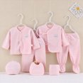 thumbnail image 2 of Gibobby Newborn Rompers 7Pcs Infant Baby Boy Girl Clothes Sets Cute Warm Jumpsuit Outfits Set Infant Baby Jumpsuit Set For 0-3 Months Infant Winter Clothes Set,Light Pink, 2 of 5