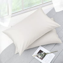 PiccoCasa Pure Cotton Pillowcases 2 Pcs Soft with Zipper Isabelline King