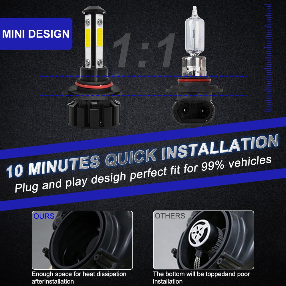 For Suzuki Grand Vitara 2006 2007 2008 2009 2010 2011 2012 2013 LED Headlight High Low Beam Bulb 4pc