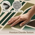 thumbnail image 6 of ODIKA 6'x9' Washable Area Rug Green Brown Abstract Geometric Artwork Design Elegant Shapes with Modern Artistic Flair for Dining Room, Under Table, Office Décor, Non-Slip Chair-Friendly, 6 of 7