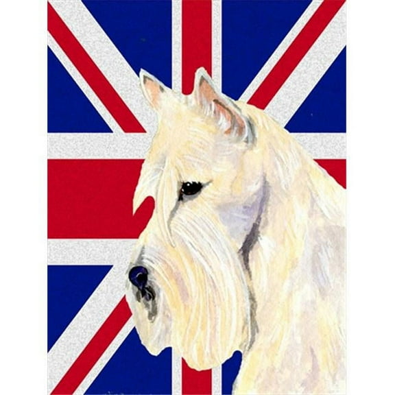 Scottish Terrier Wheaten With English Union Jack British Flag Flag Canvas House Size