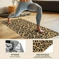 thumbnail image 4 of Brown and Black Leopard Print Hot Yoga Mat Towel Non Slip for Hot Yoga - Quick-Drying Yoga Mat Cover with 4 Corner Pockets with Travel Bag - Hot Yoga Towel Non Slip 70"x26", 4 of 6