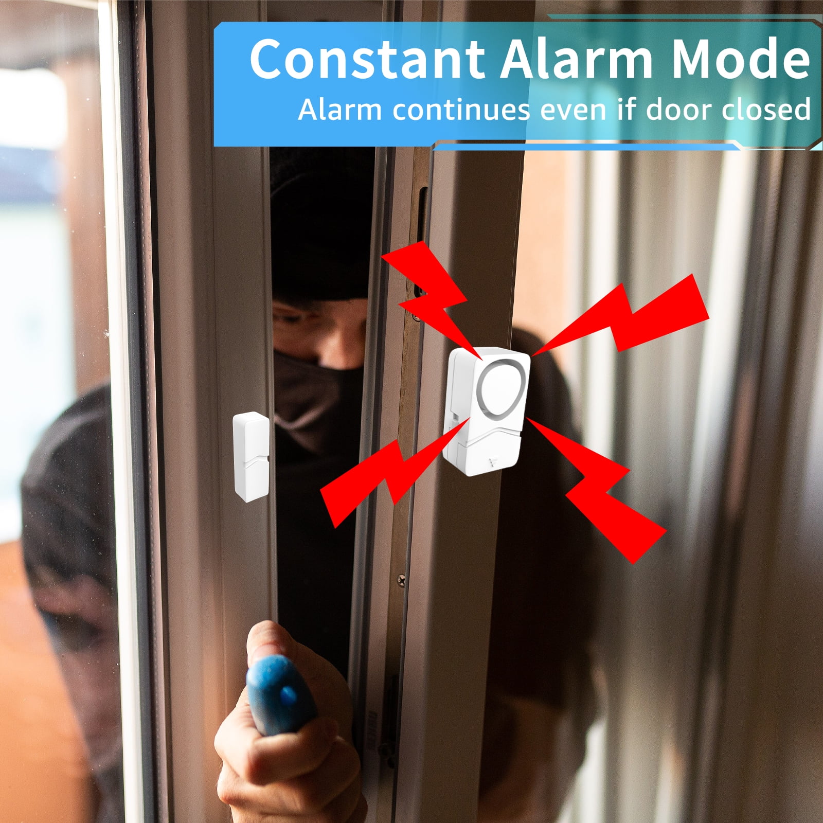 Greencycle Window Alarm Sensors,Sliding Door Alarms when Opened,Alarm Door Left Open,Door Alarm Delay,110dB Loud Alarm,Easy Installation,4 Alarm Modes,Suitable for Fridge, Dormitory,Home,Shop,9PK